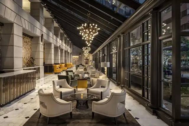 Fairmont Georgetown in Washington, D.C., spacious lobby with a high ceiling