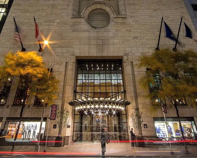 Four Seasons in New York, historic building with grand entrance