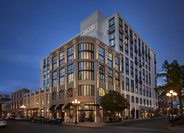 Pendry San Diego in San Diego, multistory facade with a sign