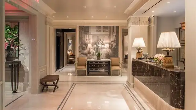 The Lowell in New York, elegant lobby with a marble floor