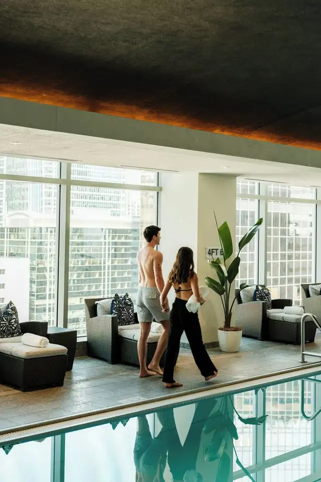 The Ritz-Carlton Charlotte, modern indoor pool at the hotel
